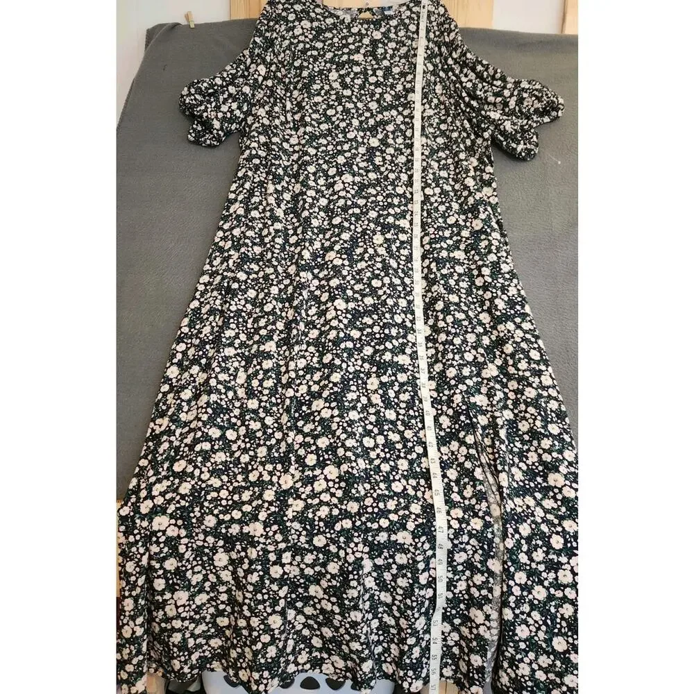 Old Navy‎ Womens Maxi Dress 4X Floral Cottagecore Puff Short Sleeve Smocked NWOT